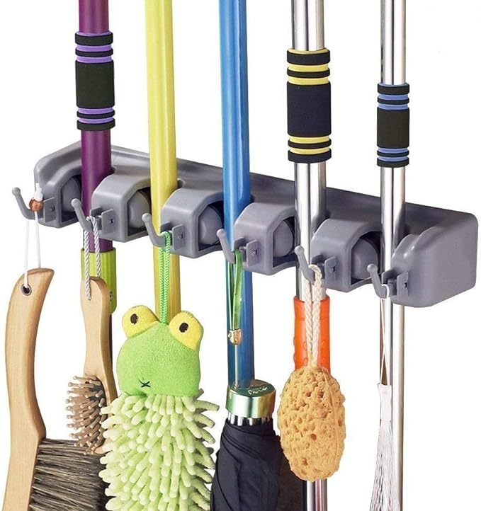 Wall Mounted Mop & Broom Holder Organizer