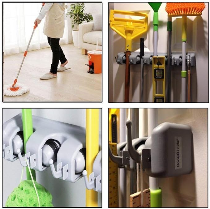 Wall Mounted Mop & Broom Holder Organizer