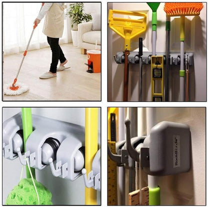 Wall Mounted Mop & Broom Holder Organizer