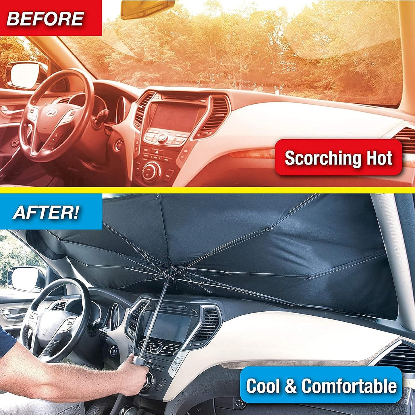 Car Windshield Sun Shade – Foldable UV Blocker