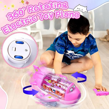 Rotating Electric Airplane Toy – 360° Light & Sound Plane