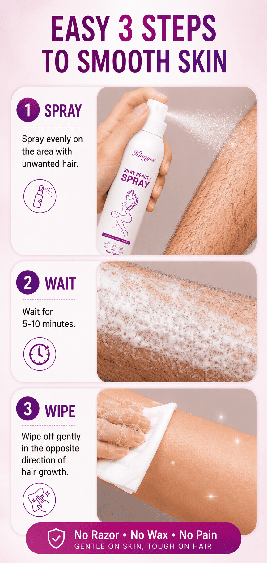 Silky Beauty Hair Removal Spray – Smooth & Painless Skin