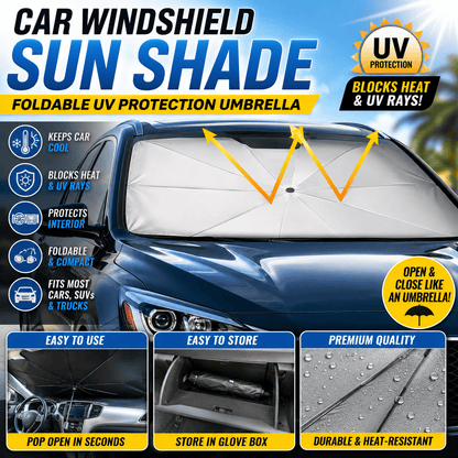 Car Windshield Sun Shade – Foldable UV Blocker