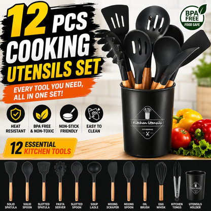 12-Piece Silicone Kitchen Utensil Set