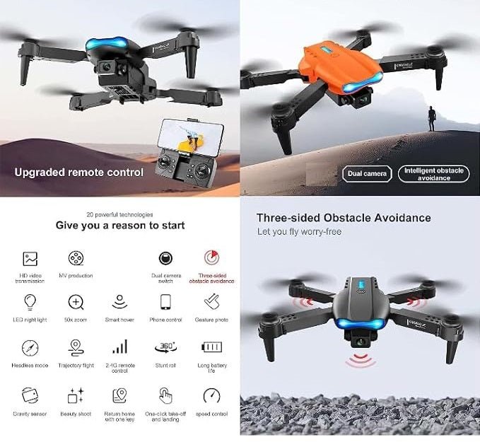 E99 Drone Camera – Foldable HD WiFi Quadcopter