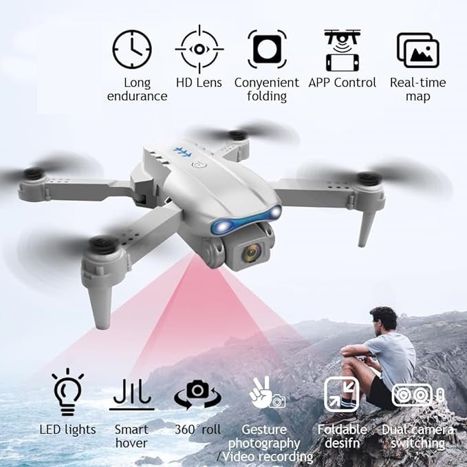 E99 Drone Camera – Foldable HD WiFi Quadcopter